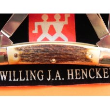 Vintage, NOS, J A Henckels 4 Blade Congress Knife w/ Nice Stag Handles w/ Red Shield +Orig Box Vintage, NOS, J A Henckels 4 Blade Congress Knife w/ Nice Stag Handles w/ Red Shield +Orig Box