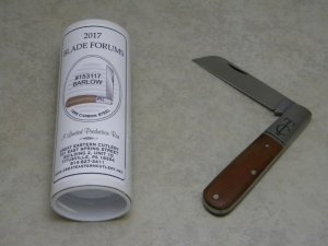 Tidioute Cutlery USA GEC 153117 Canvas Micarta 2017 Blade Forums TC Barlow Knife in Tube