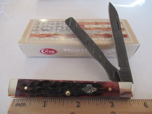 Case XX 2018 Crimson Bone Doctors Knife Damascus Pattern # 6285 SSP DAM