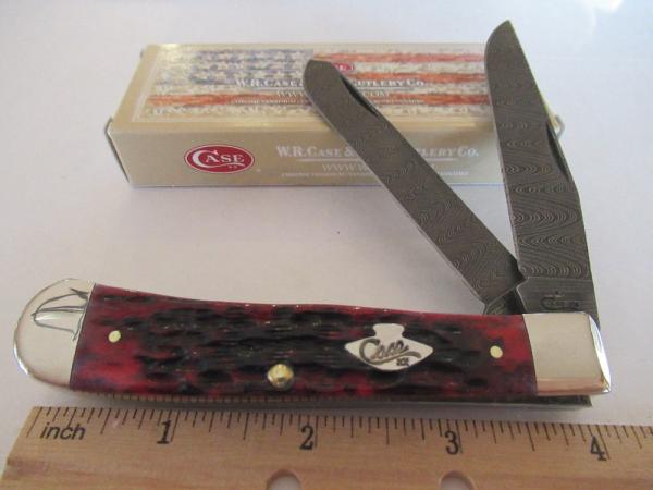 Case XX 2018 Crimson Bone Damascus Trapper Pattern # 6254 DAM Case XX 2018 Crimson Bone Damascus Trapper Pattern # 6254 DAM