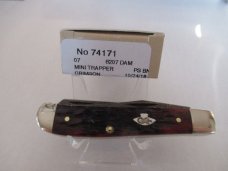Case XX 2018 Crimson Bone Damascus Mini Trapper pattern # 6207 DAM Case XX 2018 Crimson Bone Damascus Mini Trapper pattern # 6207 DAM
