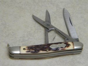 Schrade + USA 707UH Gambler Uncle Henry Staglon Scissors Jack Knife c.1991-1994