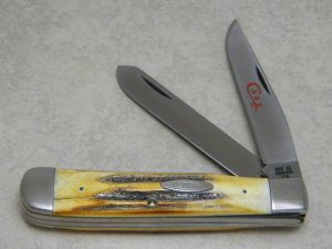 Case XX Stainless USA 2 Dot (1978) Stag 5254 SSP Red Etch Trapper Knife