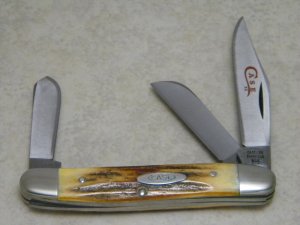Case XX Stainless USA 2 Dot (1978) Stag 5347 HP SSP Red Etch Stockman Knife
