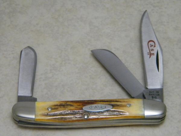 Case XX Stainless USA 2 Dot (1978) Stag 5347 HP SSP Red Etch Stockman Knife Case XX Stainless USA 2 Dot (1978) Stag 5347 HP SSP Red Etch Stockman Knife