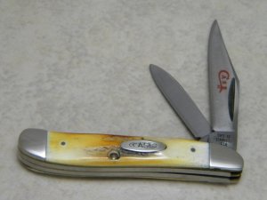 Case XX Stainless USA 2 Dot (1978) Red Etch Stag 5220 SSP Peanut Knife