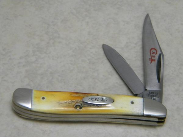 Case XX Stainless USA 2 Dot (1978) Red Etch Stag 5220 SSP Peanut Knife