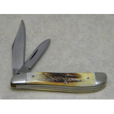 Case XX Stainless USA 2 Dot (1978) Red Etch Stag 5220 SSP Peanut Knife