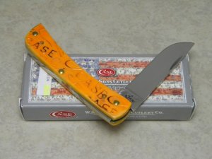 Case XX USA 4 Dot  6137 Burnt Orange Bone Sodbuster Jr. Knife NIB