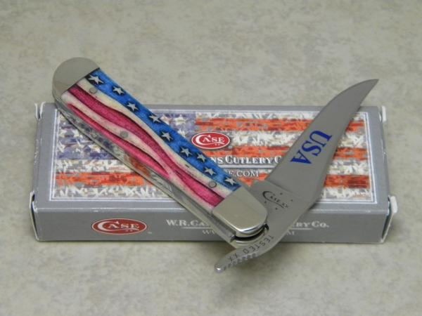 Case XX USA 4-Dot 61953L Star Spangled Bone Russlock Knife NIB Case XX USA 4-Dot 61953L Star Spangled Bone Russlock Knife NIB