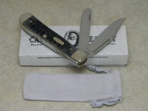 Case XX Select USA 6254 Pitch Black Bone Trapper Knife NIB