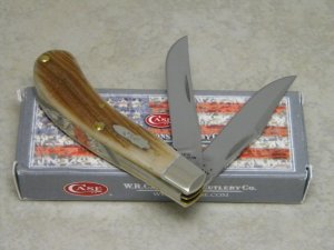 Case XX USA 7-Dot Tony Bose 62110 Ginger Ale Bone Saddlehorn Knife NIB