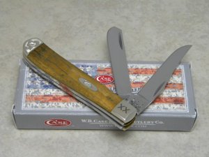 Case XX USA 5-Dot 7207 Bois D'ar Wood Mini Trapper Knife NIB