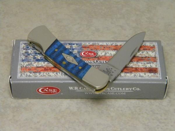 Case XX USA 2014 71225L Small Blue Wood Lockback Knife NIB Case XX USA 2014 71225L Small Blue Wood Lockback Knife NIB