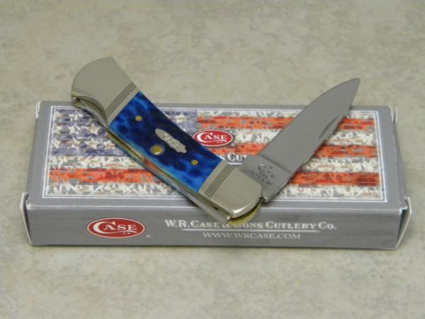 Case XX USA 2017 61225L Small Ocean Blue Bone Lockback Knife NIB Case XX USA 2017 61225L Small Ocean Blue Bone Lockback Knife NIB
