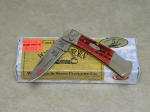 Case XX USA 2014 Pocket Worn 61225L 125th Anniversary Etched SFO Old Red Bone Lockback Knife NIB