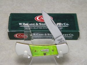 Case XX USA 2009 61225L Lime Green Bone Lockback Knife NIB