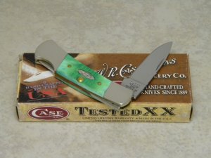 Case XX USA 2011 61225L Clover Green Bone Lockback Knife NIB