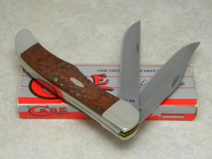 Case XX Stainless USA 4 Dot (1986) Laminated Wood 6265 SAB Folding Hunter Knife NIB