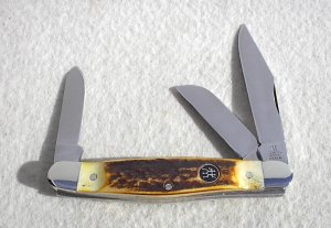 NEW OLD STOCK J. A. HENCKLES 4" STOCKMAN GENUINE STAG SOLINGEN GERMANY FOLDING KNIFE