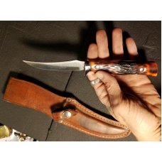 Vintage near mint Camillus Blue Ridge model 1011 with original sheath and sword brand blade etch!