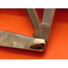 Buck 303 Cadet 3 Blade Stockman w/ Imitation Pearl (Pearlite) Handles -NOS in Replacement Buck Box Buck 303 Cadet 3 Blade Stockman w/ Imitation Pearl (Pearlite) Handles -NOS in Replacement Buck Box