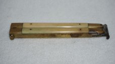  MARBLES IDEAL-BUFFALO HORN CIRCA 1939 BLADE W/ SHEATH - 3 LINE ROLLER COASTER STAMP-SUPER RARE !!! 