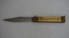  MARBLES IDEAL-BUFFALO HORN CIRCA 1939 BLADE W/ SHEATH - 3 LINE ROLLER COASTER STAMP-SUPER RARE !!! 