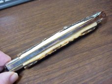 Vintage 1970s 33cm Italian Transitional Stag Stiletto swivel bolster 13" switchblade Vintage 1970s 33cm Italian Transitional Stag Stiletto swivel bolster 13" switchblade