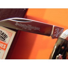 Schatt & Morgan 3 & 1/4" Whittler Pocket Knife w/ Greenish Handles & Blade Etch -1 of 100 -NOS Schatt & Morgan 3 & 1/4" Whittler Pocket Knife w/ Greenish Handles & Blade Etch -1 of 100 -NOS