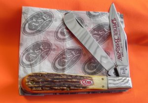 Case xx 1988 Collectors Club Daddy Barlow Knife w/ Fantastic Stag & CCC Shield & Red Blade Etch -NOS