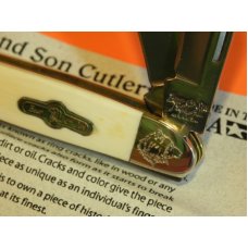 Bear & Son Special Build #81 Stockman w/ Mammoth Ivory Handles & Fancy Scrolled Bolsters +Blade Etch