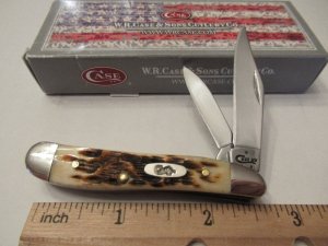 Case XX 20017 Amber Bone Peanut Pattern # 6220 SS