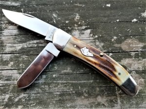 VINTAGE OLDER KA-BAR 2 BLADE POCKET KNIFE #WJK91 - IN ORIGINAL BOX 