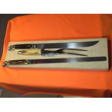 Antique Queen Cutlery Set -2 Carving Knives and Serving Fork w/ WinterBotom Handles -NOS in Orig Box Antique Queen Cutlery Set -2 Carving Knives and Serving Fork w/ WinterBotom Handles -NOS in Orig Box