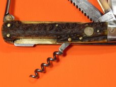 Antique Heinr Boker & Co. -Baumwerk, Soligen Germany Alemania, Multi Blade / Tool Knife -Super Stag