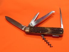 Antique Heinr Boker & Co. -Baumwerk, Soligen Germany Alemania, Multi Blade / Tool Knife -Super Stag
