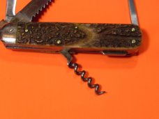 Antique Heinr Boker & Co. -Baumwerk, Soligen Germany Alemania, Multi Blade / Tool Knife -Super Stag