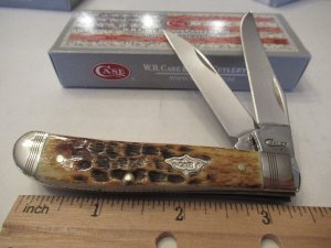 Case XX 2019 Burnt Amber Bone Mini Trapper Pattern # 6207W SS