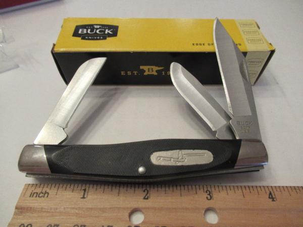 Buck Black Synthetic Handle Stockman Pattern # 0301 BKS-B Buck Black Synthetic Handle Stockman Pattern # 0301 BKS-B