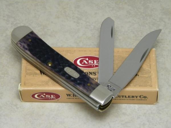 Case XX USA 1997 Purple Bone 6254 SS Trapper Knife in Box Case XX USA 1997 Purple Bone 6254 SS Trapper Knife in Box