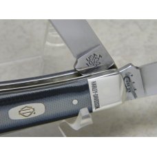 Case XX USA 2013 Black and SIlver Micarta 10254 Harley Davidson SS Trapper Knife in Box Case XX USA 2013 Black and SIlver Micarta 10254 Harley Davidson SS Trapper Knife in Box