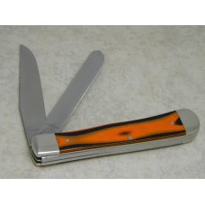 Case XX USA 2017 Black and Orange Micarta 10254 Harley Davidson SS Trapper Knife in Box