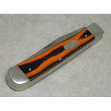Case XX USA 2017 Black and Orange Micarta 10254 Harley Davidson SS Trapper Knife in Box
