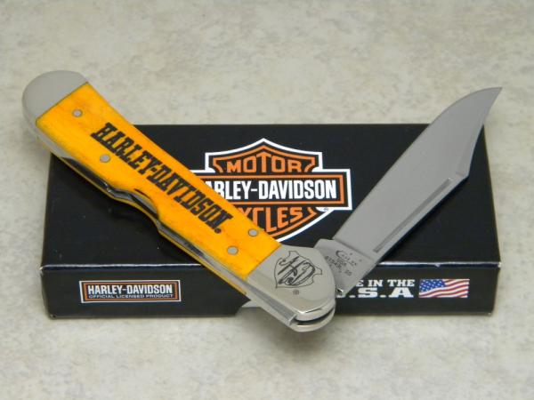 Case XX USA 2016 Persimmon Orange Bone 61549L Harley Davidson SS Copperlock Knife in Box Case XX USA 2016 Persimmon Orange Bone 61549L Harley Davidson SS Copperlock Knife in Box