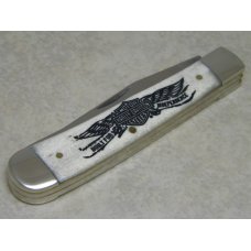 Case XX USA 2015 Natural Bone 6254 SS Harley Davidson Trapper Knife in Box