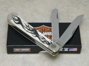 Case XX USA 2013 Natural Bone 6254 SS Harley Davidson Trapper Knife in Box