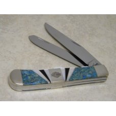 Case XX USA 2016 Blue Coral, Jet Black & Pearl EX254 SS Harley Davidson Trapper Knife in Display Box Case XX USA 2016 Blue Coral, Jet Black & Pearl EX254 SS Harley Davidson Trapper Knife in Display Box
