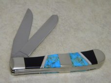 Case XX USA 2015 Blue Coral, Jet Black & Pearl EX254 SS Harley Davidson Trapper Knife in Box Case XX USA 2015 Blue Coral, Jet Black & Pearl EX254 SS Harley Davidson Trapper Knife in Box