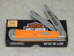 Case XX USA 2017 Orange 6254 SS Harley Davidson Trapper Knife w/Pocket Clip in Box